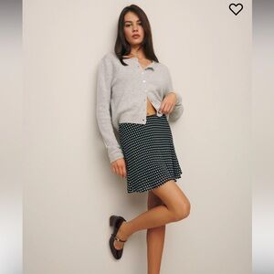 Reformation Brandy Skirt in Caviar Dot
